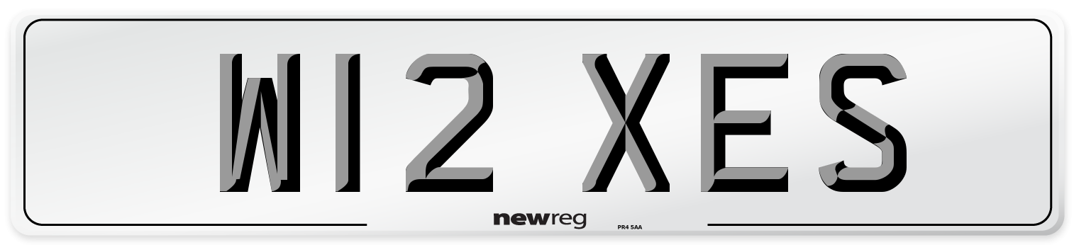 W12 XES Number Plate from New Reg